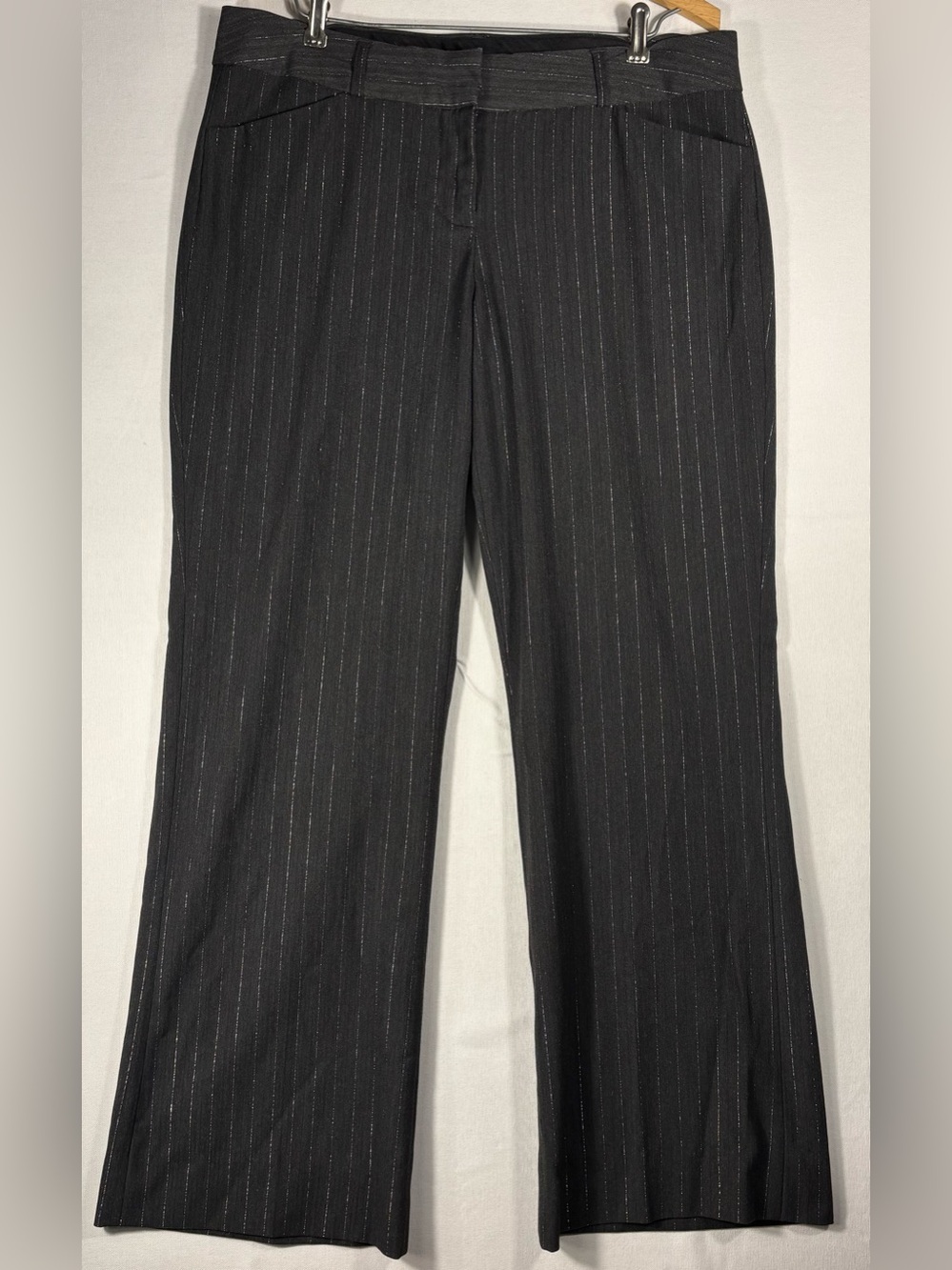 Express Editor Women’s 10 Charcoal Gray Pinstripe Tailored Fit Dress Pants